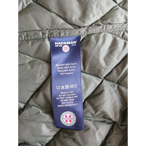 HACKMAN Jacket Womens Sz 4 Puffer Lined Down Insulated Packable Snap Front Green - Picture 6 of 9
